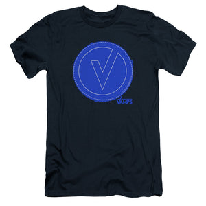 The Vamps Frayed Patch Slim Fit Mens T Shirt Navy Blue