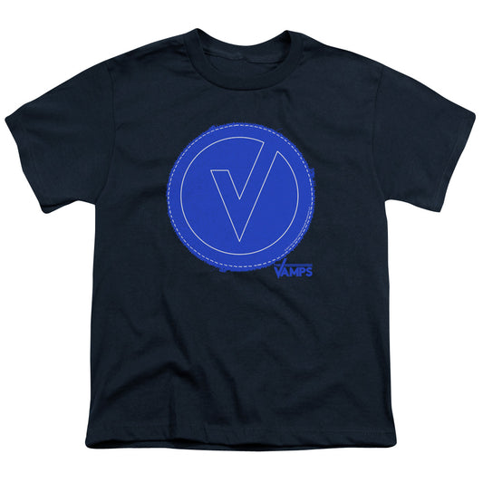 The Vamps Frayed Patch Kids Youth T Shirt Navy Blue