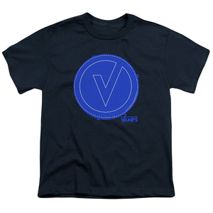 The Vamps Frayed Patch Kids Youth T Shirt Navy Blue