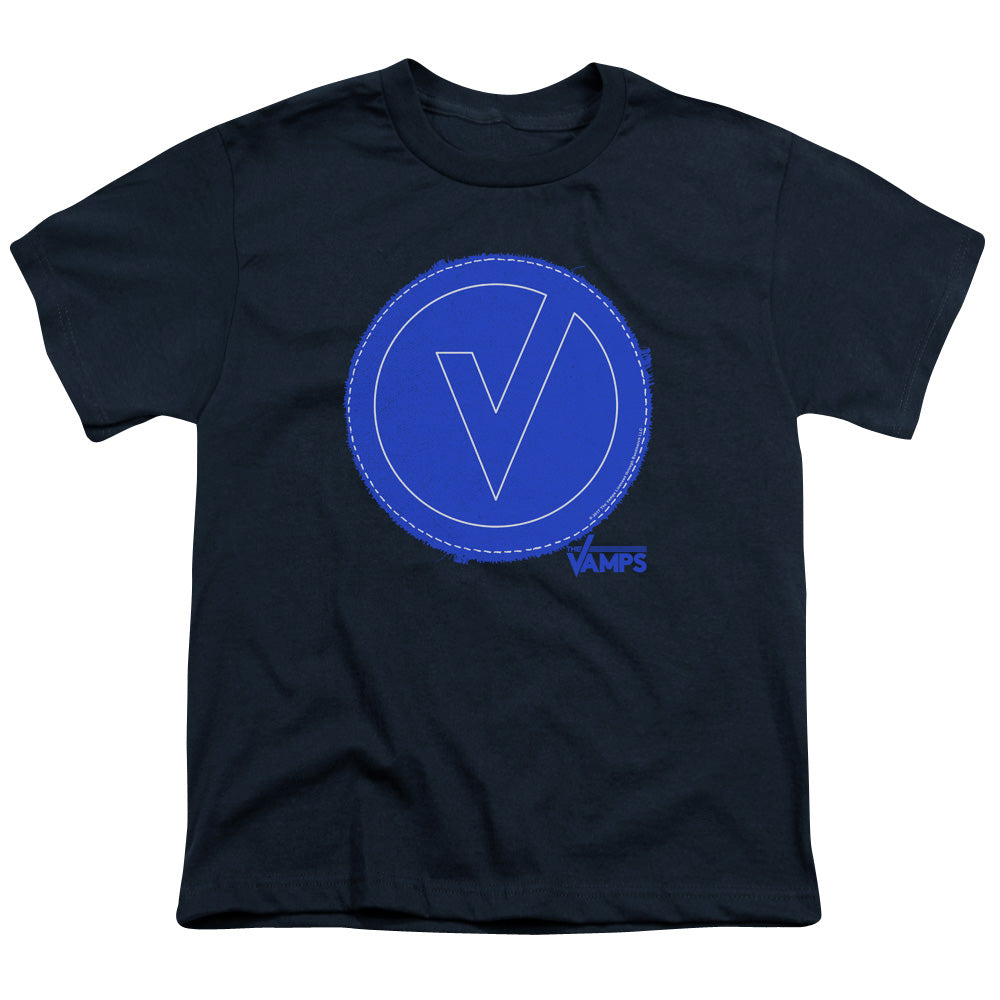 The Vamps Frayed Patch Kids Youth T Shirt Navy Blue