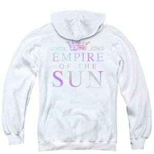 Empire Of The Sun Rainbow Logo Back Print Zipper Mens Hoodie White