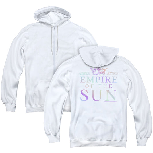 Empire Of The Sun Rainbow Logo Back Print Zipper Mens Hoodie White