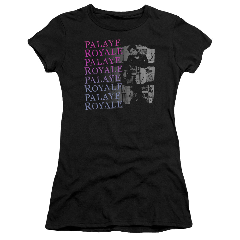 Palaye Royale Torn Junior Sheer Cap Sleeve Womens T Shirt Black