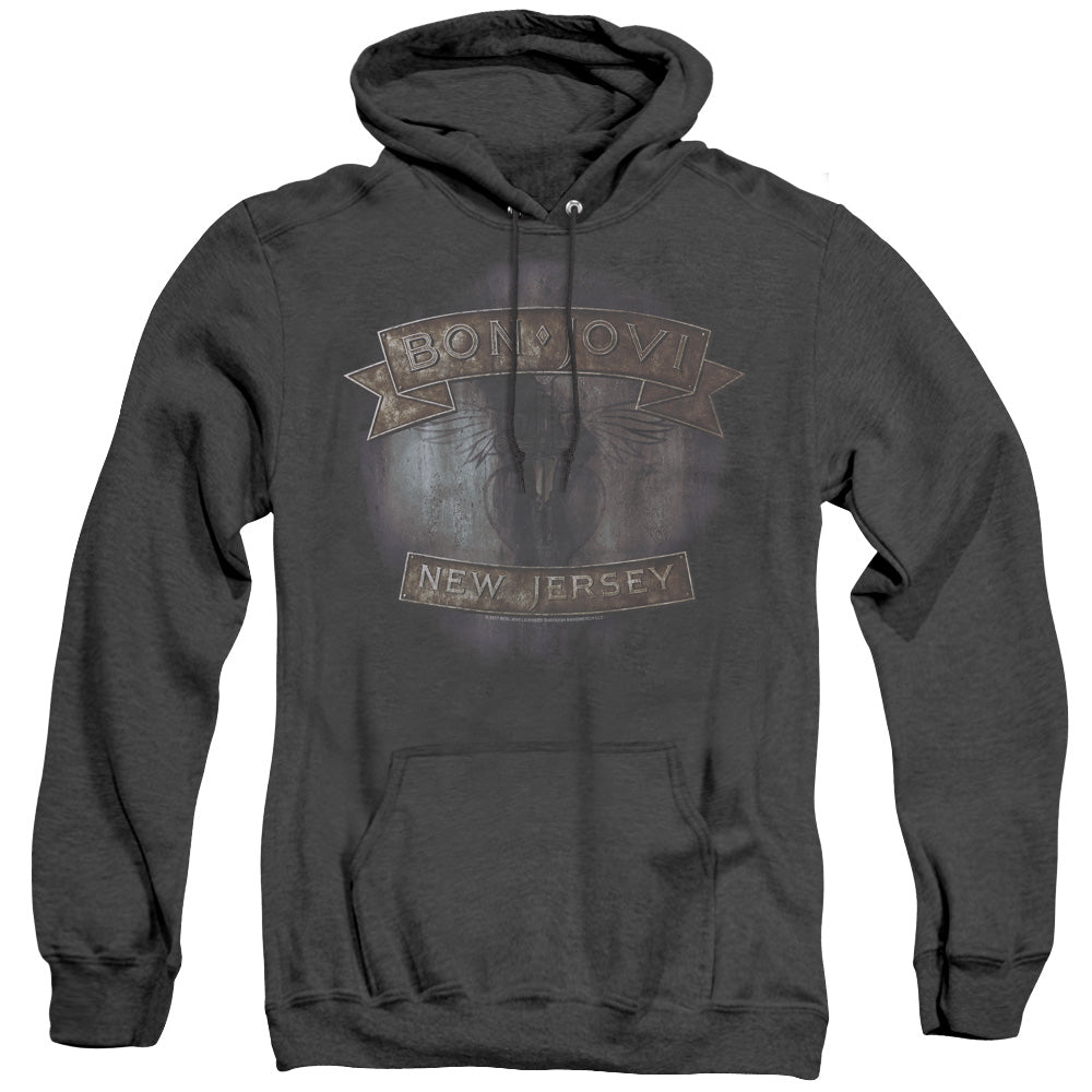 Bon Jovi New Jersey Heather Mens Hoodie Black