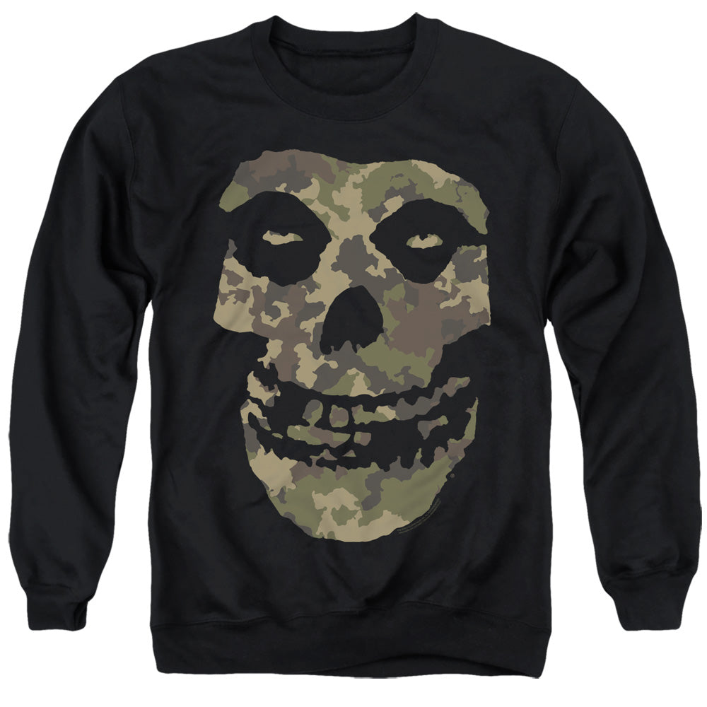 Misfits Camo Skull Mens Crewneck Sweatshirt Black