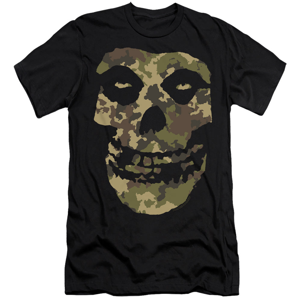 Misfits Camo Skull Slim Fit Mens T Shirt Black