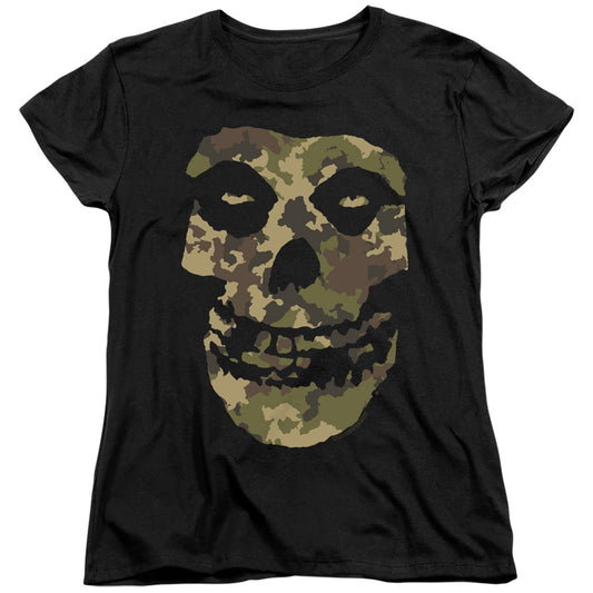 Misfits Camo Skull Womens T Shirt Black