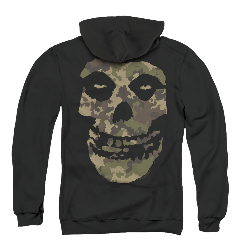 Misfits Camo Skull Back Print Zipper Mens Hoodie Black