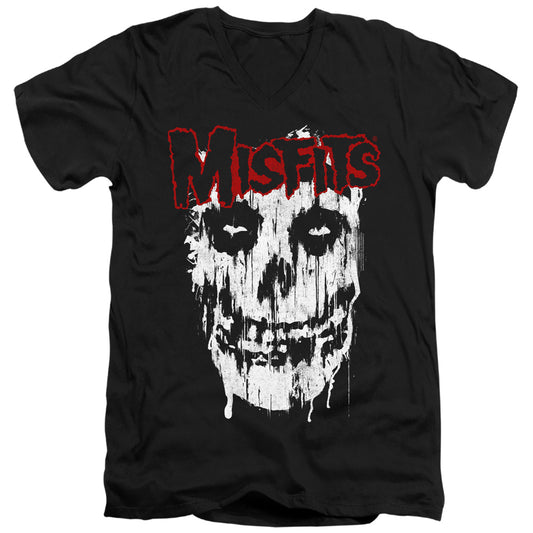 Misfits Splatter Mens Slim Fit V-Neck T Shirt Black