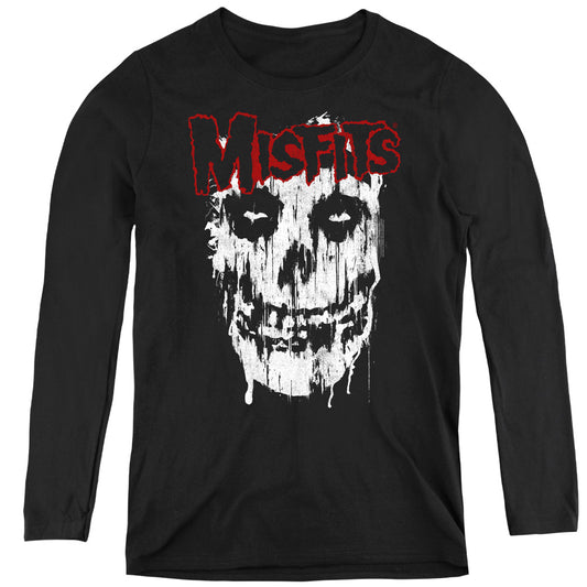 Misfits Splatter Womens Long Sleeve Shirt Black