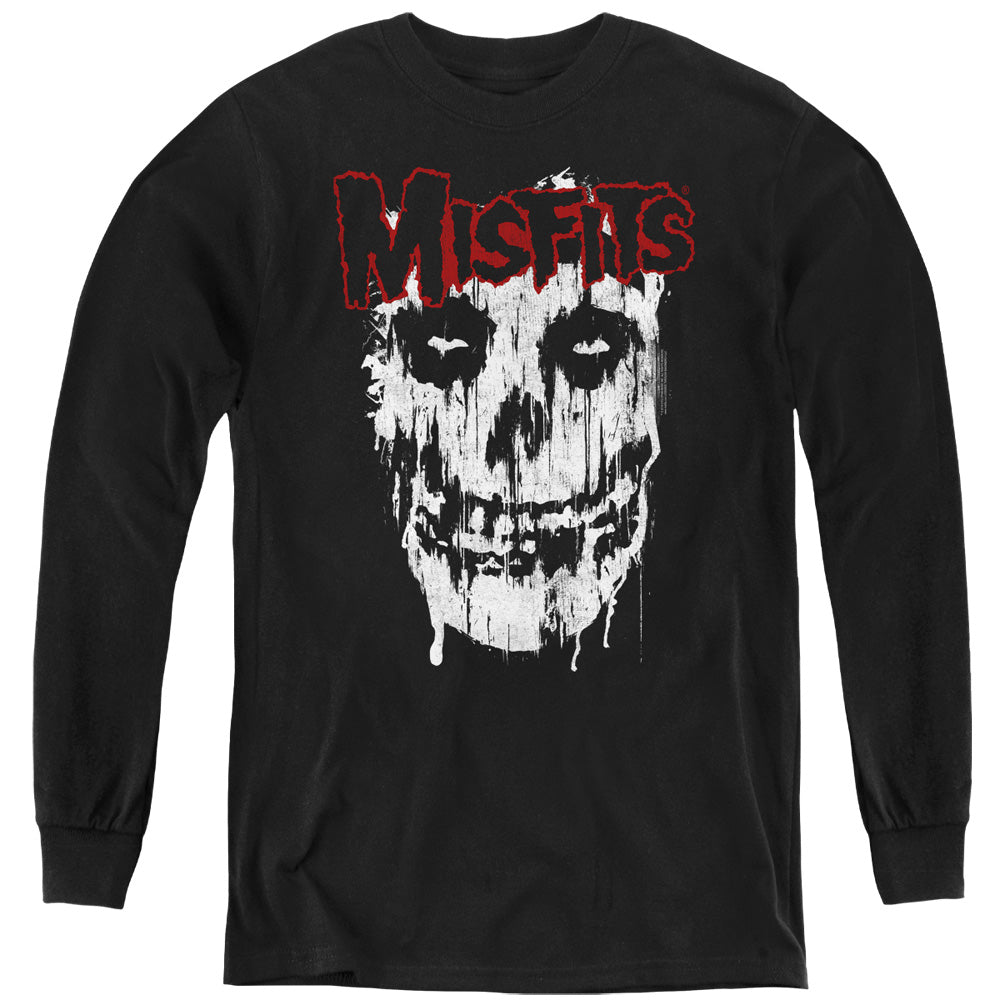 Misfits Splatter Long Sleeve Kids Youth T Shirt Black