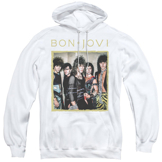 Bon Jovi Framed Mens Hoodie White