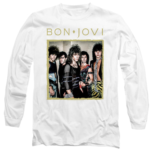 Bon Jovi Framed Mens Long Sleeve Shirt White