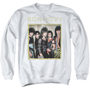 Bon Jovi Framed Mens Crewneck Sweatshirt White