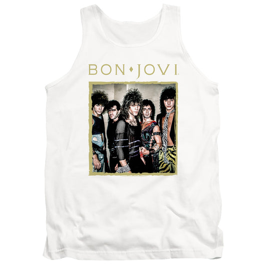 Bon Jovi Framed Mens Tank Top Shirt White