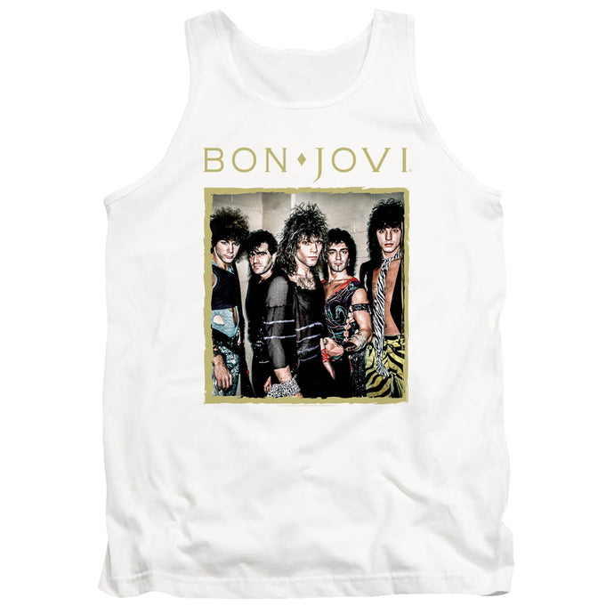 Bon Jovi Framed Mens Tank Top Shirt White