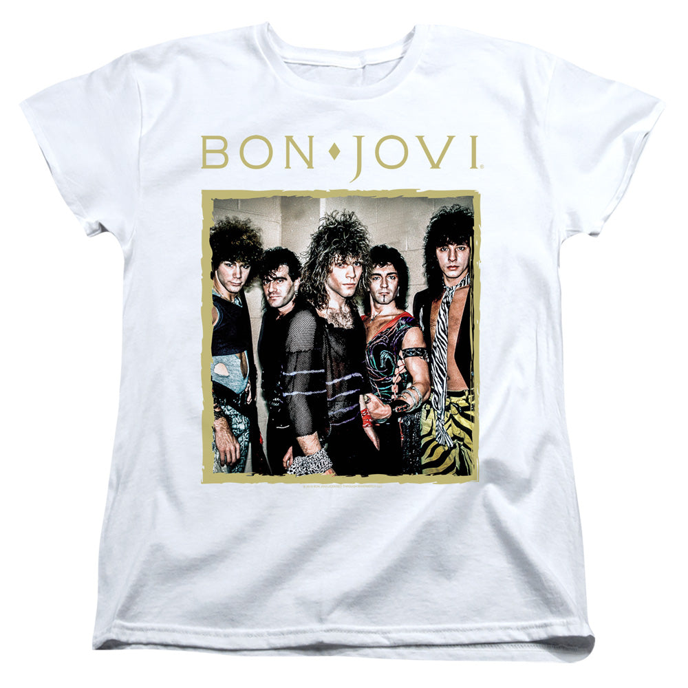Bon Jovi Framed Womens T Shirt White