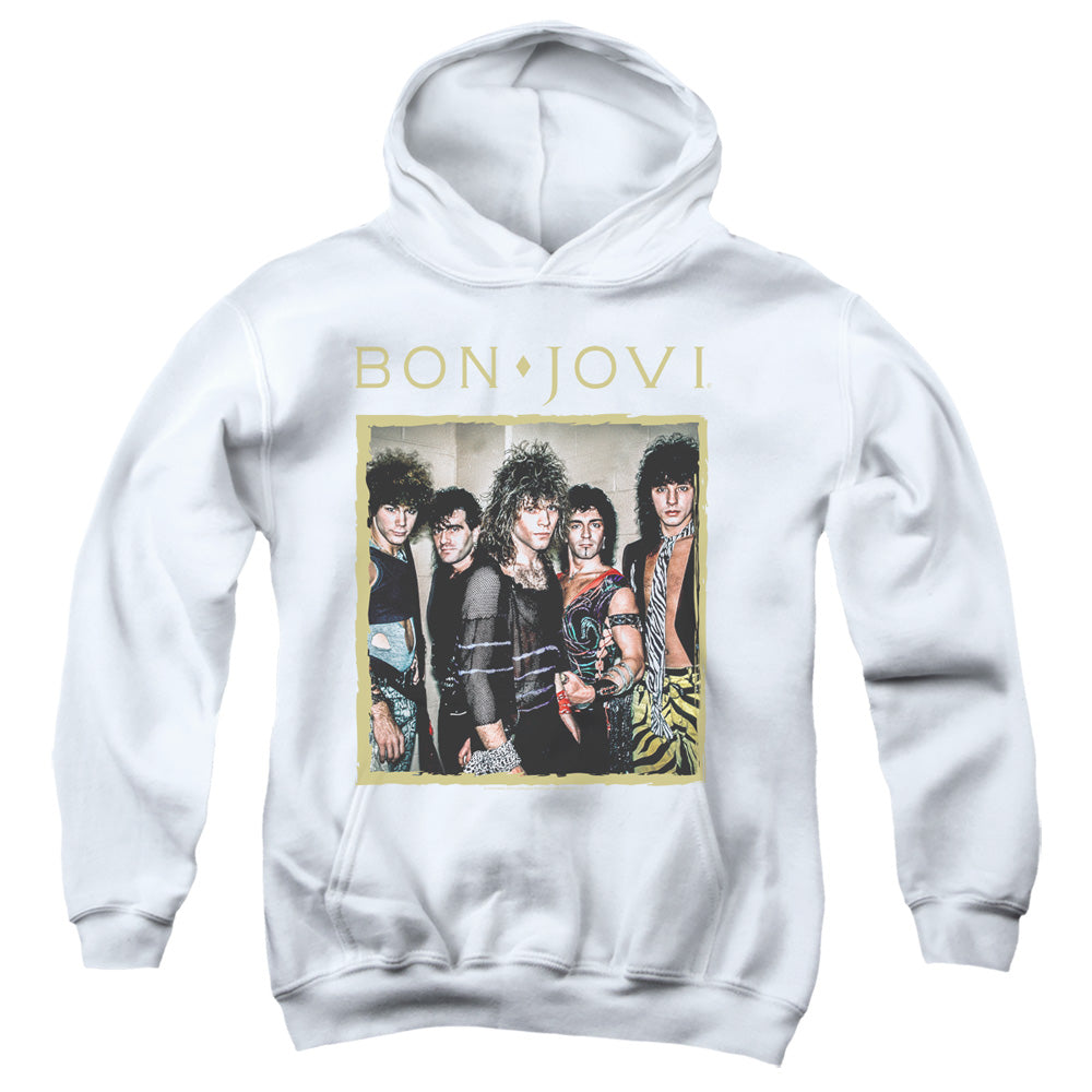 Bon Jovi Framed Kids Youth Hoodie White