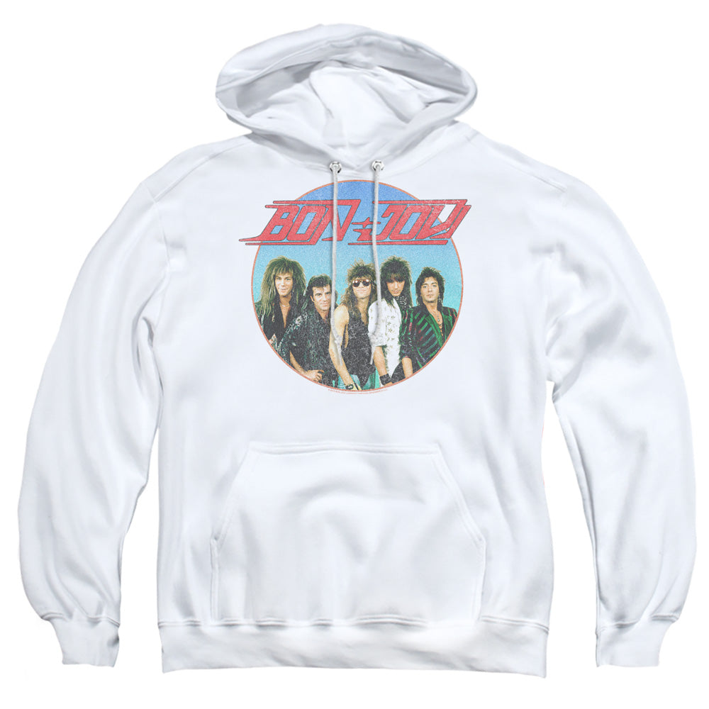 Bon Jovi Bon Sphere Mens Hoodie White