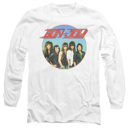 Bon Jovi Bon Sphere Mens Long Sleeve Shirt White