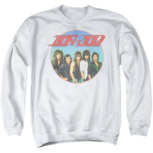 Bon Jovi Bon Sphere Mens Crewneck Sweatshirt White