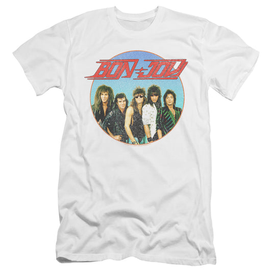 Bon Jovi Bon Sphere Slim Fit Mens T Shirt White