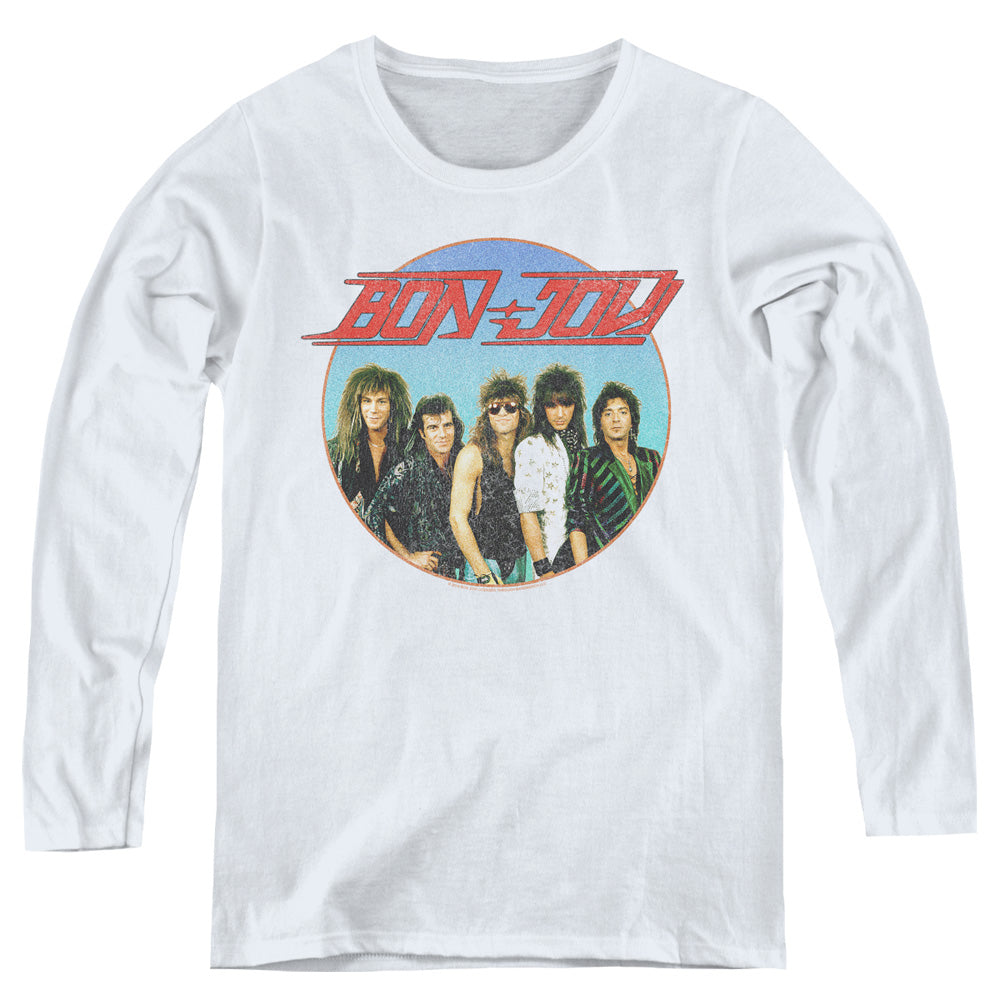 Bon Jovi Bon Sphere Womens Long Sleeve Shirt White