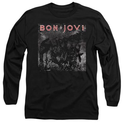 Bon Jovi Slippery Cover Mens Long Sleeve Shirt Black