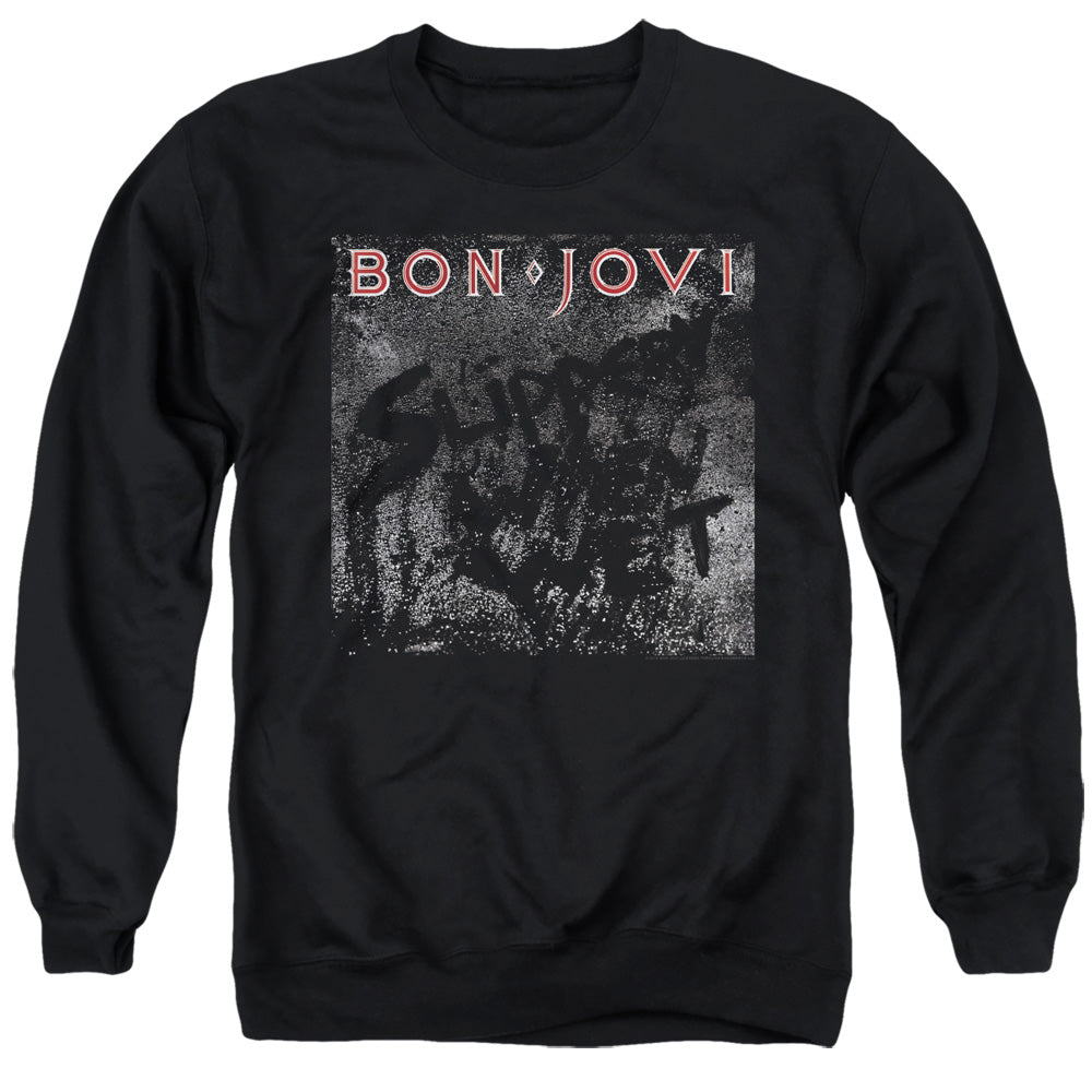 Bon Jovi Slippery Cover Mens Crewneck Sweatshirt Black