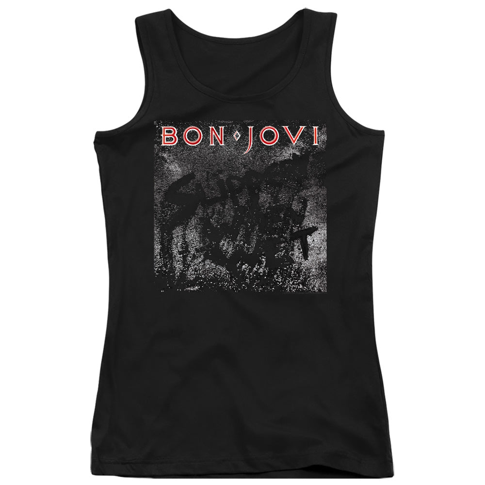 Bon Jovi Slippery Cover Womens Tank Top Shirt Black