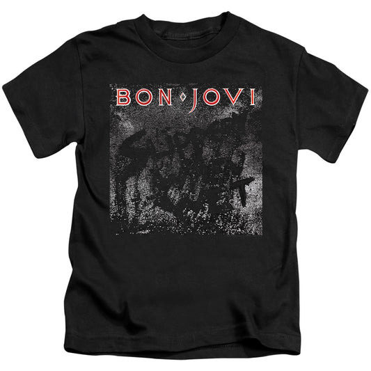 Bon Jovi Slippery Cover Juvenile Kids Youth T Shirt Black