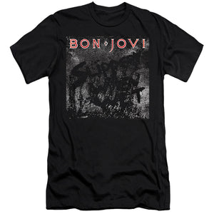 Bon Jovi Slippery Cover Premium Bella Canvas Slim Fit Mens T Shirt Black