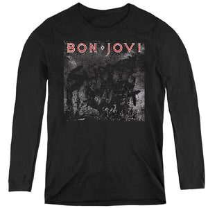 Bon Jovi Slippery Cover Womens Long Sleeve Shirt Black