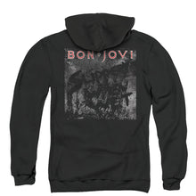 Load image into Gallery viewer, Bon Jovi Slippery Cover Back Print Zipper Mens Hoodie Black