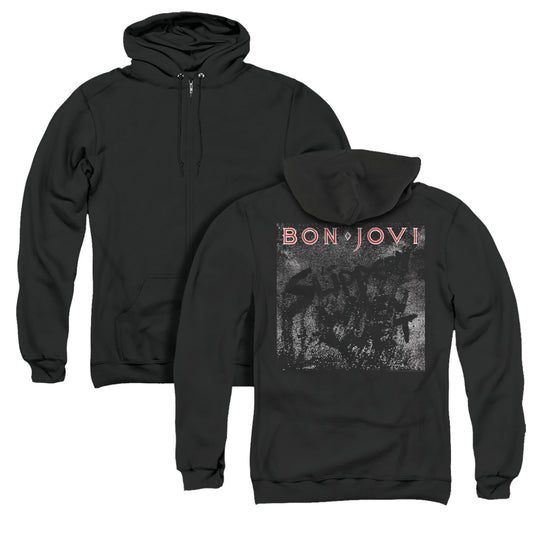 Bon Jovi Slippery Cover Back Print Zipper Mens Hoodie Black