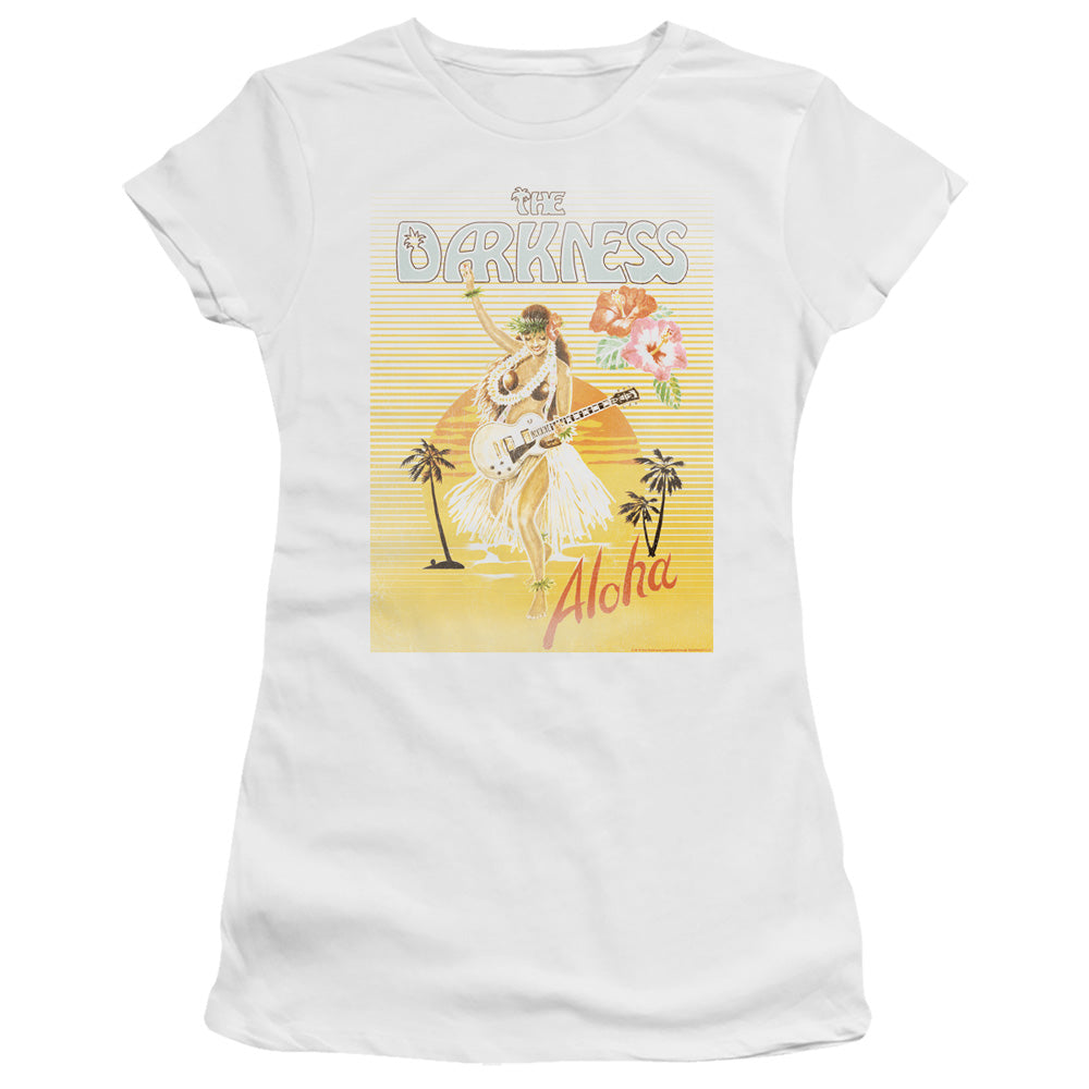 The Darkness Aloha Junior Sheer Cap Sleeve Premium Bella Canvas Womens T Shirt White