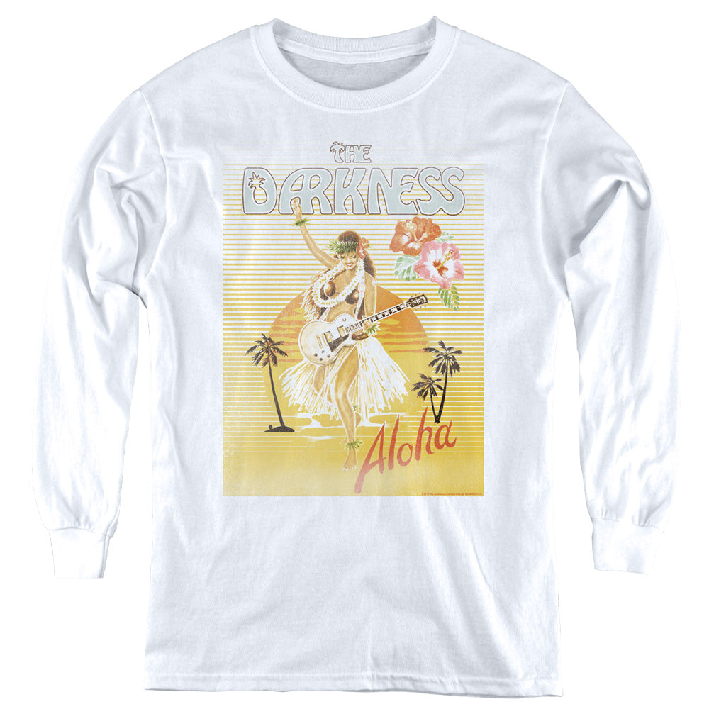 The Darkness Aloha Long Sleeve Kids Youth T Shirt White