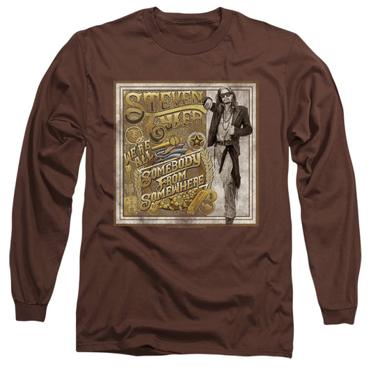 Steven Tyler Somebody From Somewhere Mens Long Sleeve Shirt Coffee