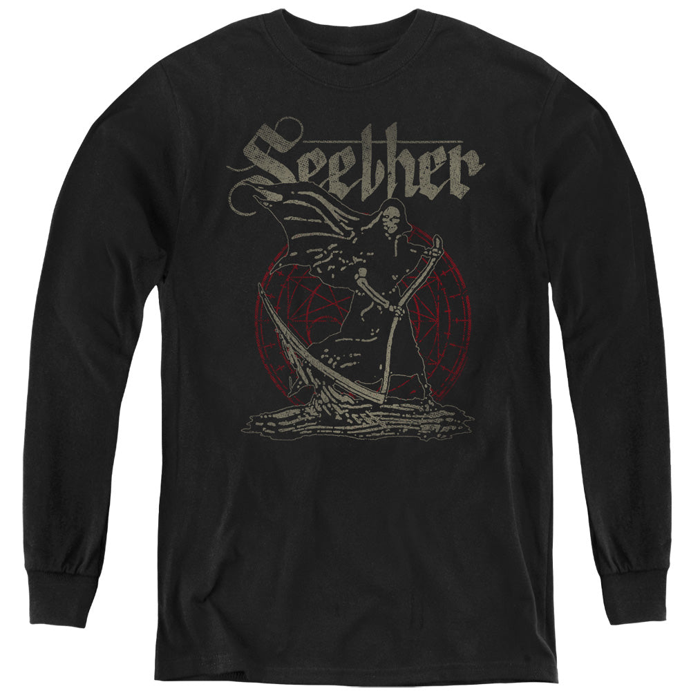 Seether Reaper Long Sleeve Kids Youth T Shirt Black