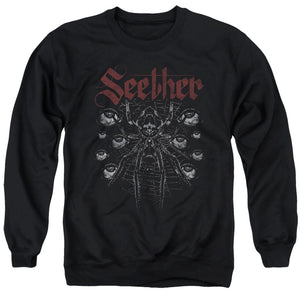 Seether Arachnoid Mens Crewneck Sweatshirt Black