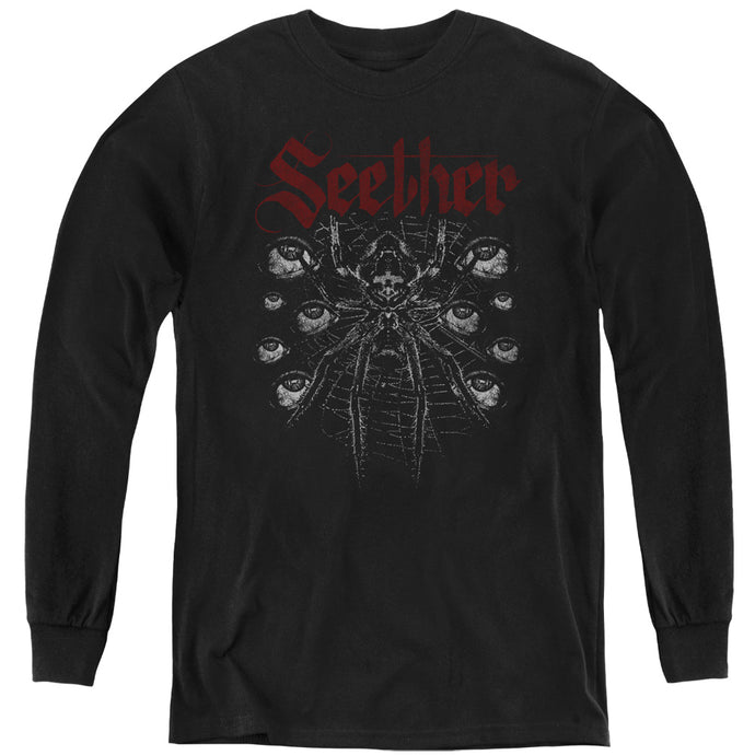 Seether Arachnoid Long Sleeve Kids Youth T Shirt Black
