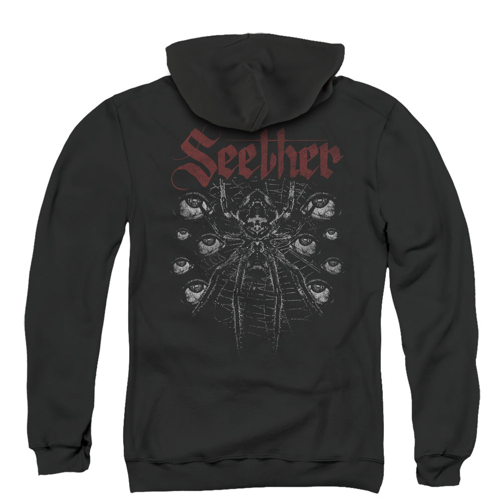 Seether Arachnoid Back Print Zipper Mens Hoodie Black