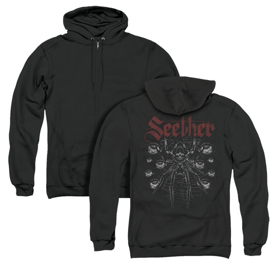 Seether Arachnoid Back Print Zipper Mens Hoodie Black