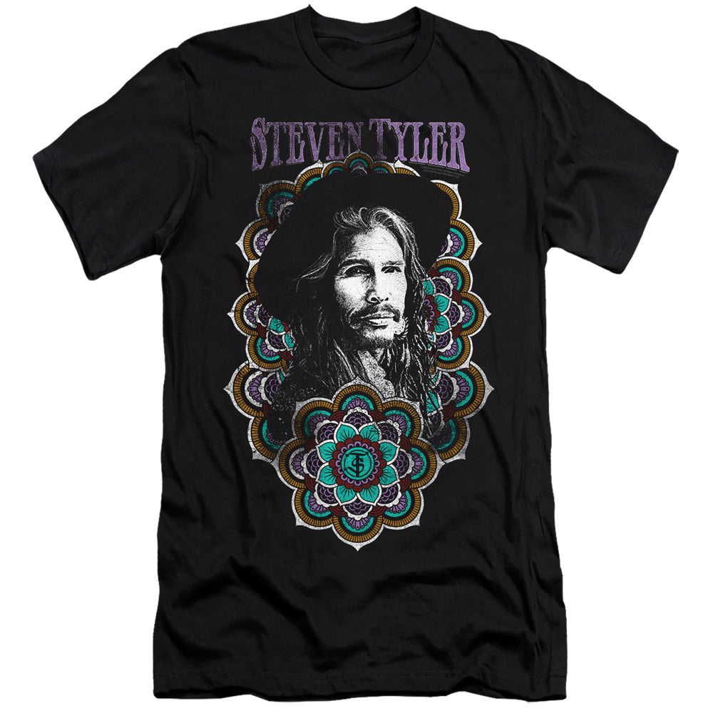 Steven Tyler Mandala Premium Bella Canvas Slim Fit Mens T Shirt Black