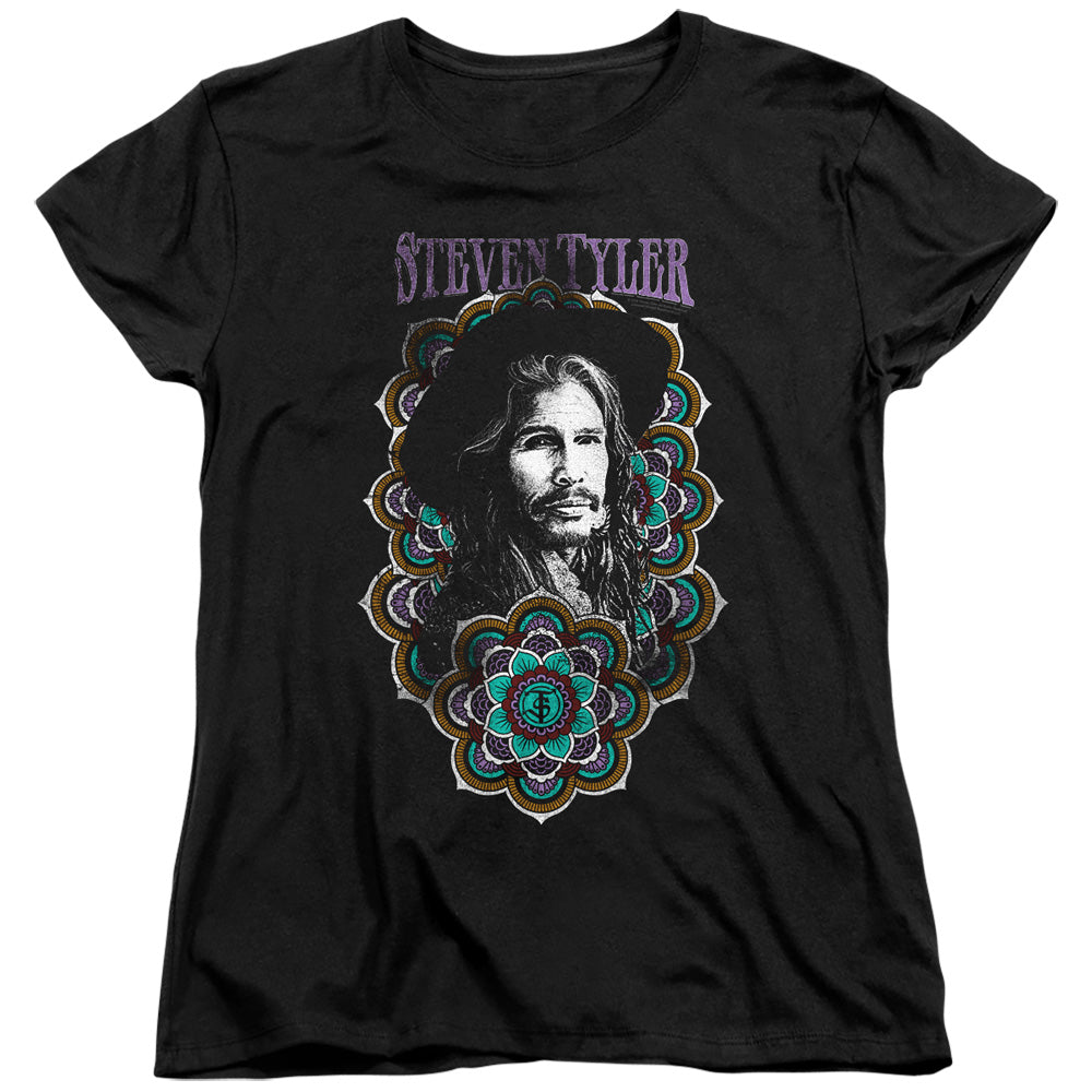 Steven Tyler Mandala Womens T Shirt Black