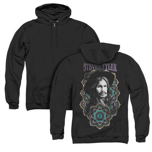 Steven Tyler Mandala Back Print Zipper Mens Hoodie Black