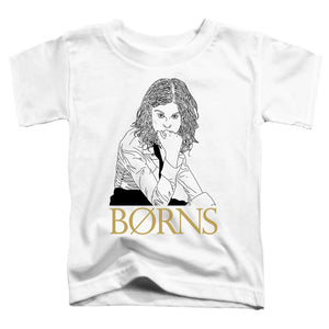 Borns Outline Toddler Kids Youth T Shirt White