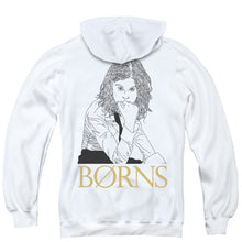Load image into Gallery viewer, Borns Outline Back Print Zipper Mens Hoodie White