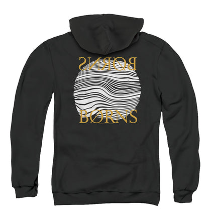 Borns Thumbprint Back Print Zipper Mens Hoodie Black