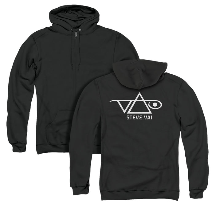 Steve Vai Logo Back Print Zipper Mens Hoodie Black